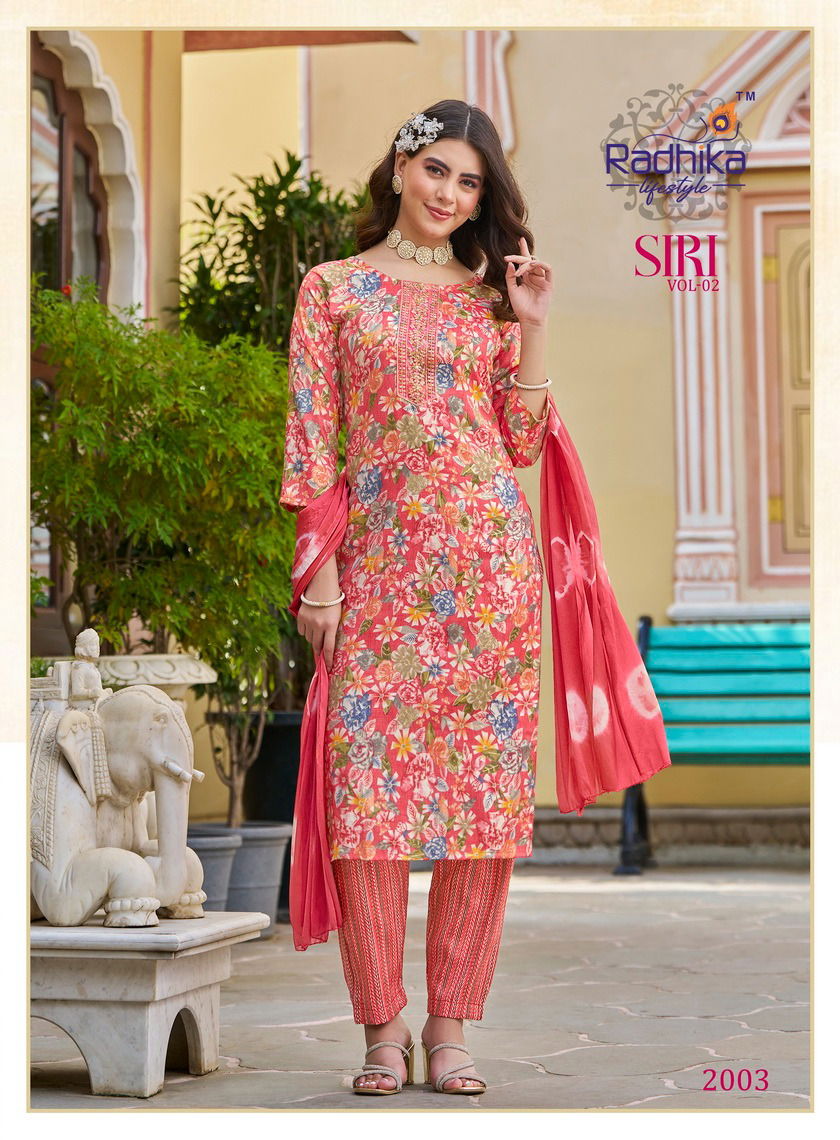 Siri Vol 2 By Radhika Rayon Capsule Foil Printed  Kurti With Bottom Dupatta Wholesale Online
